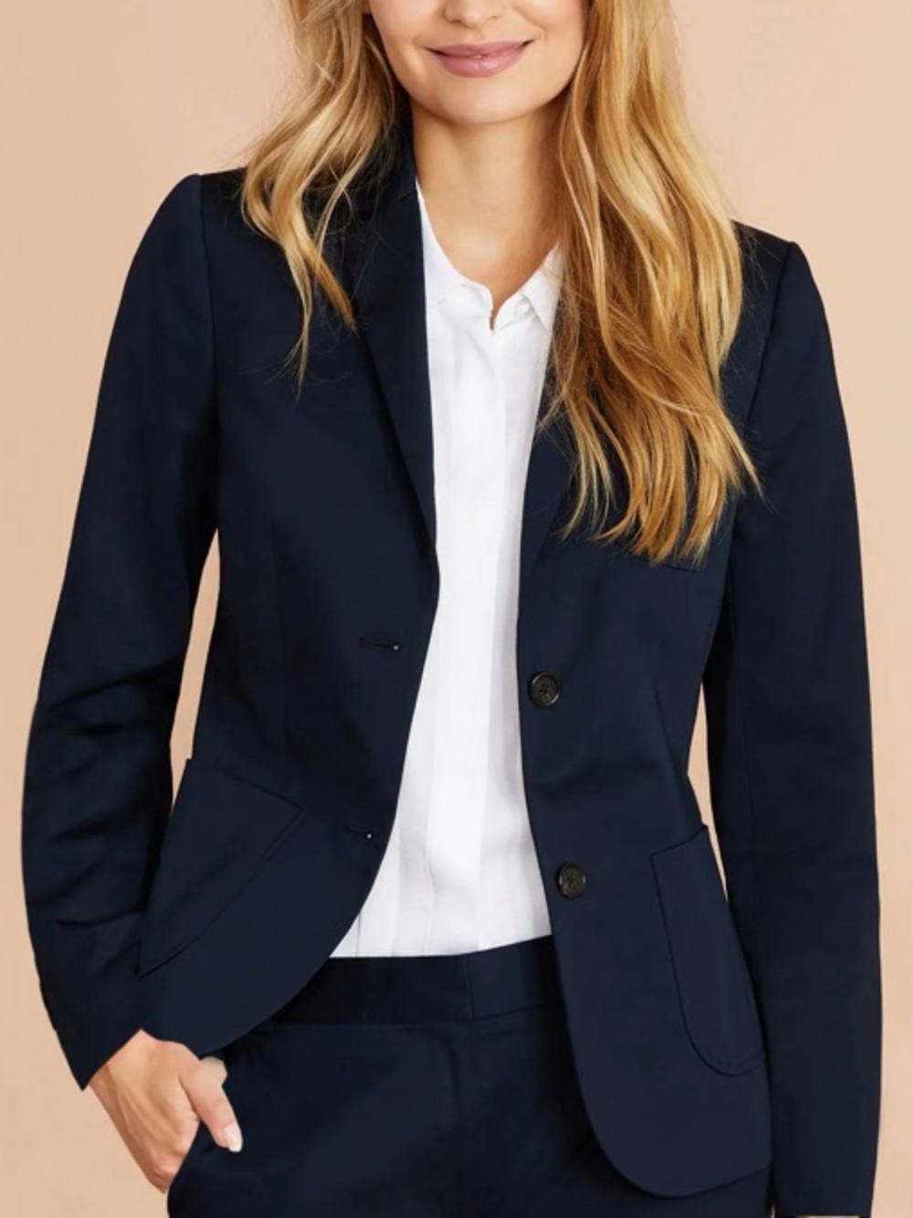 Brooks Brothers 346 Navy Blue Wool Blazer Jacket Women's Size 2 Preppy 3-Button